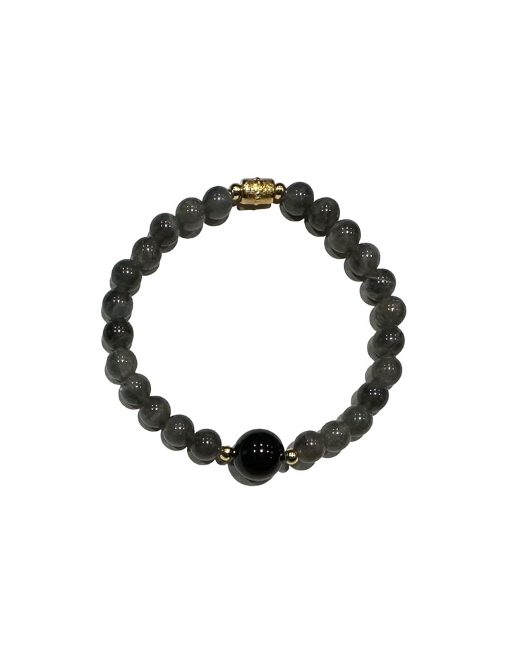 Big Onyx Little Labradorite Sins Wrath Bracelet