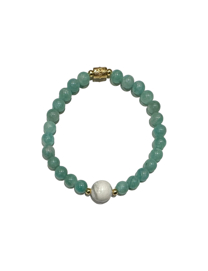 Big Howlite Little Amazonite Sins Sloth Bracelet