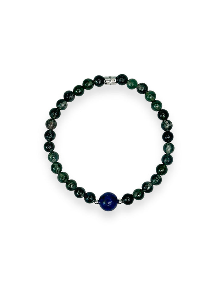 Big Lapis Lazuli Little Moss Agate Sins Envy Bracelet