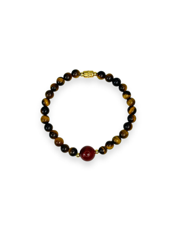 Big Carnelian Little Tiger Eye Sins Pride Bracelet