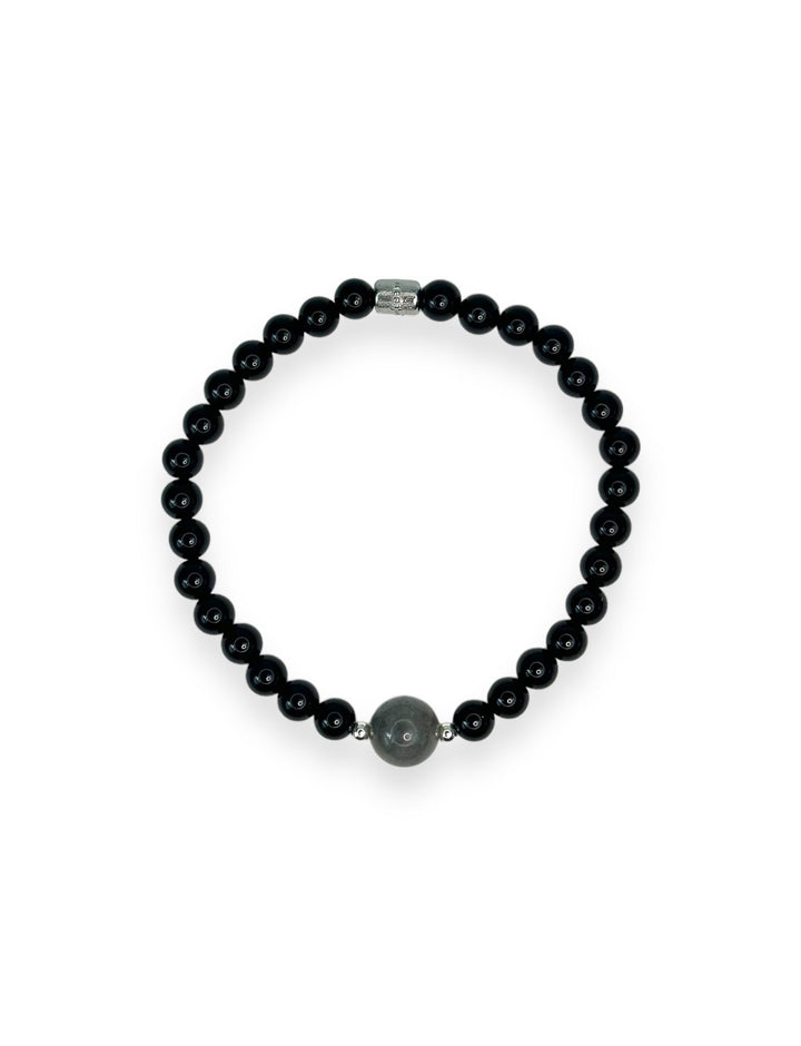 Big Labradorite Little Onyx Sins Wrath Bracelet