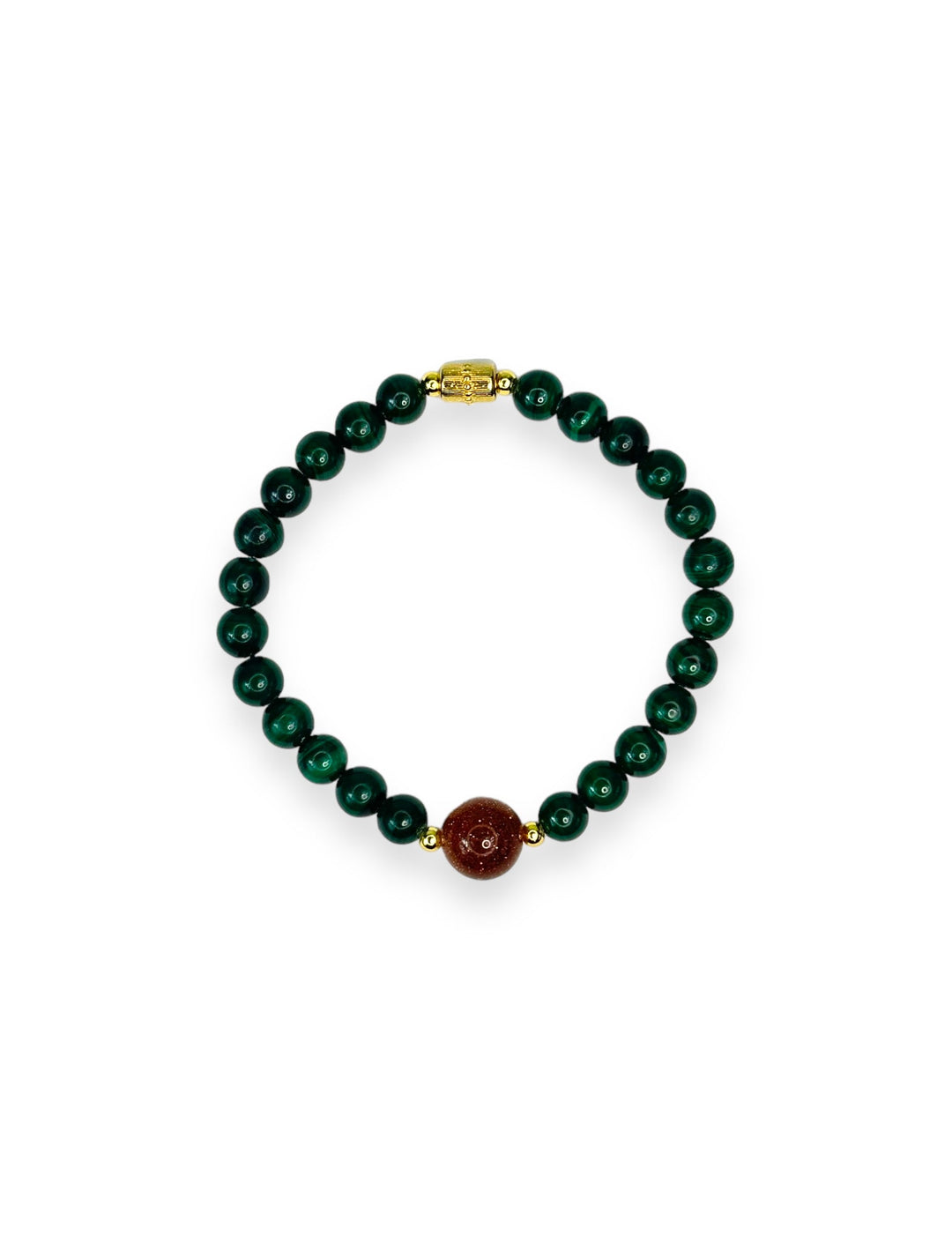 Big Goldstone Little Malachite Sins Greed Bracelet