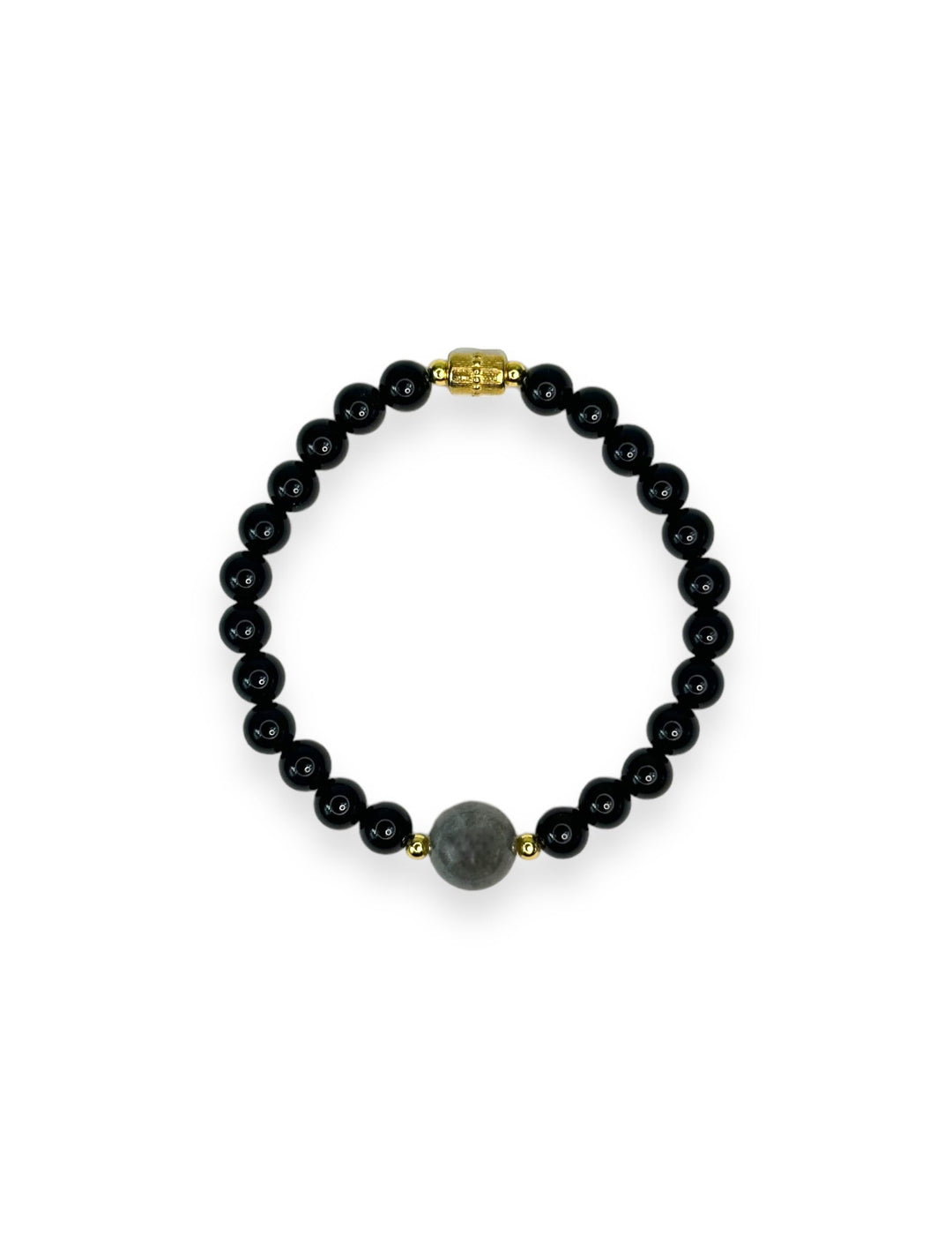 Big Labradorite Little Onyx Sins Wrath Bracelet