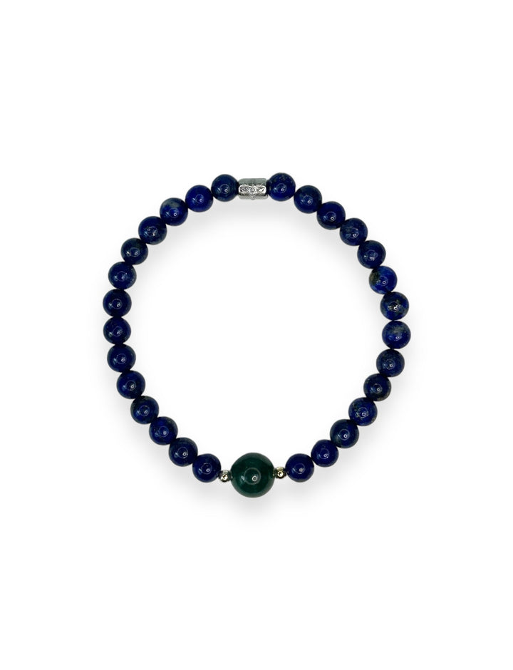 Big Moss Agate Little Lapis Lazuli Sins Envy Bracelet