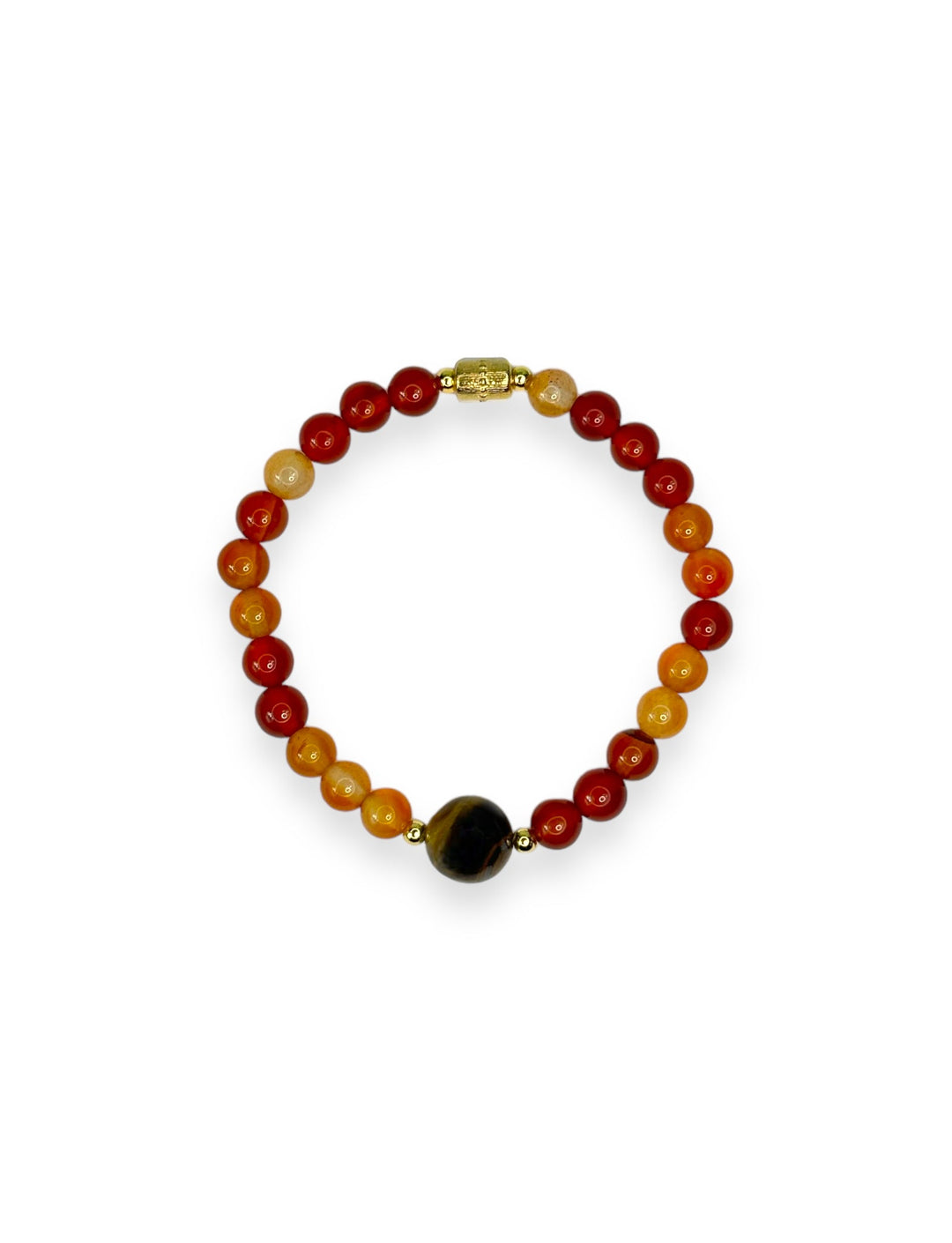 Big Tiger Eye Little Carnelian Sins Pride Bracelet